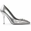 Ellie Shoes Silver Studded Pointy Toe Pump