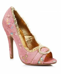 Ellie Shoes 4.5 Decorative Fabric Peep-Toe W/Rhinestones