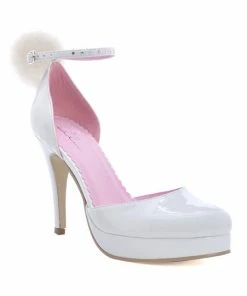 Ellie Shoes Closed Toe White Shoe With Strap