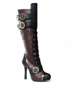Ellie Shoes Knee High Steampunk Boot With Laces