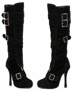 Ellie Shoes Microfiber Knee High Boot With Buckles