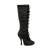 Ellie Shoes Satin Knee Boots With Concealed Platform 1 Ellie Shoes Satin Knee Boots With Concealed Platform