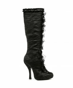Ellie Shoes Satin Knee Boots With Concealed Platform