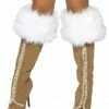 Roma Costume ACCESORIES White Fur Boot Cuffs