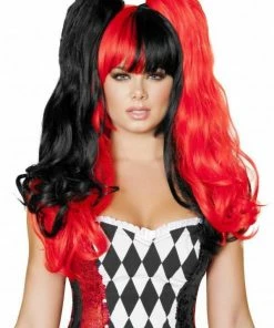 Roma Costume ACCESORIES Black Red Wig