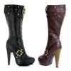 Ellie Shoes Knee High Steampunk Boots With Buckles And Studs