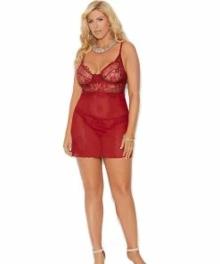 Elegant Moments Burgundy Babydoll