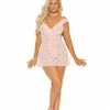 Elegant Moments Plus Size Lingerie Baby Pink Babydoll
