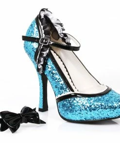 Ellie Shoes Glitter High Heel Close Toe Shoe With Bow
