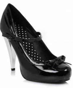 Ellie Shoes Mary Jane With Bow And Chrome Heel