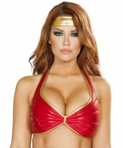 Roma Costume Haltered Top With Gold Trim Detail CLOTHING