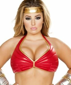 Roma Costume Haltered Top With Gold Trim Detail CLOTHING