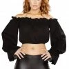 Roma Costume Ruffled Pirate Tube Top With Sleeves