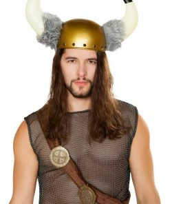 Roma Costume Viking Hat With Faux Fur Detail Costume Accessories