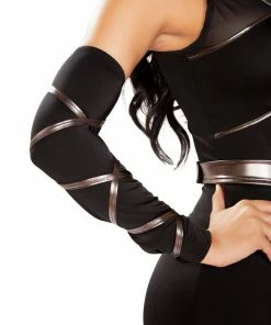 Roma Costume Pair Of Arm Cuffs With Strap Detail