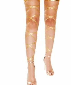 Roma Costume Pair Of Metallic Leg Wraps Rave Leg Warmers & Wraps