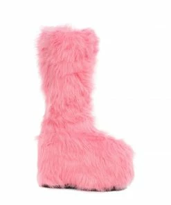 Ellie Shoes Chunky Heel Platform Faux Fur Boot