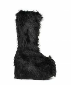 Ellie Shoes Chunky Heel Platform Faux Fur Boot