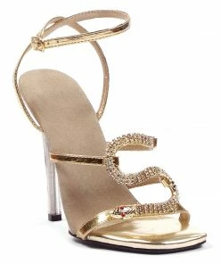 Ellie Shoes 5 Heel Strap Sandal With Snake Décor