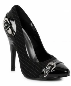 Ellie Shoes 5 Heel W/ Tuxedo Fabric Upper & Buckle