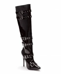 Ellie Shoes 5 Heel Knee High Boots With Buckles And Inner Zipper 7 Ellie Shoes 5 Heel Knee High Boots With Buckles And Inner Zipper