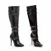 Ellie Shoes 5 Heel Knee High Boots With Buckles And Inner Zipper