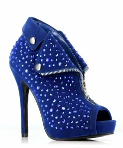 Ellie Shoes 5 Suede Bootie With Stud And Grommet Details