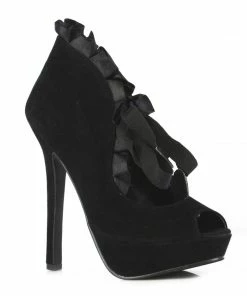Ellie Shoes 5 Bootie W/satin Ruffleand Tie