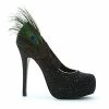 Ellie Shoes 5 Heel With Detachable Peacock Plume And Bow