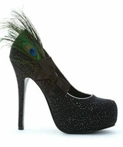 Ellie Shoes 5 Heel With Detachable Peacock Plume And Bow