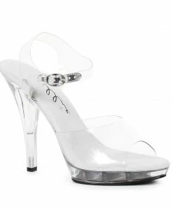 Ellie Shoes 5 Heel Clear Wide Width Sandal