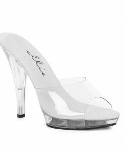 Ellie Shoes 5 Heel Clear Wide Width Sandal