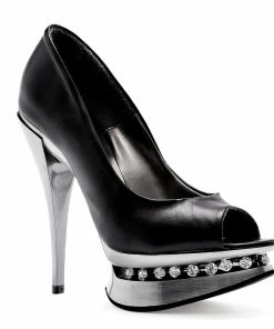 Ellie Shoes 6 Metallic Heel W/ Rhinestone In Platform