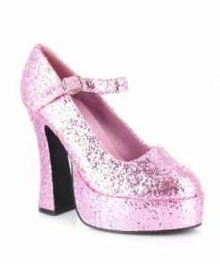 Ellie Shoes 5 Chunky Heel Glitter Mary Jane