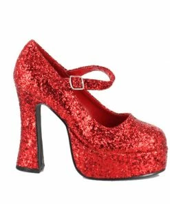 Ellie Shoes 5 Chunky Heel Glitter Mary Jane