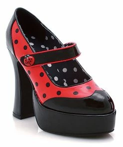 Ellie Shoes 5.5 Heel W/ Polka-Dot And Ladybug Button