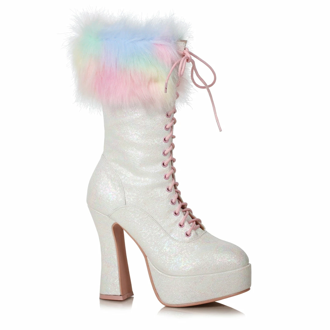 Ellie Shoes 5 Chunky Heel Unicorn Boot With Faux Fur 5 Ellie Shoes 5 Chunky Heel Unicorn Boot With Faux Fur