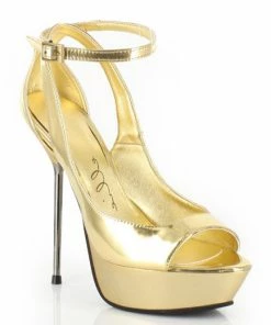 Ellie Shoes 5 Metallic Stiletto Heel Platform Sandal