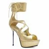 Ellie Shoes 5 Metallic Stiletto Heel Platform Sandal