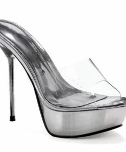 Ellie Shoes 5 Metallic Stiletto Heel Platform Mule