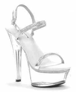 Ellie Shoes 6 Heel Rhinestone Sandal 7 Ellie Shoes 6 Heel Rhinestone Sandal