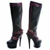 Ellie Shoes 6 Heel Knee Boots With Pink Neon
