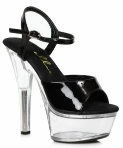 Ellie Shoes 6 Heel Sandal With Clear Bottom