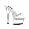 Ellie Shoes 6 Heel Clear Rhinestone Mule