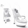 Ellie Shoes 6 Heel Clear Rhinestone Sandal