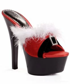 Ellie Shoes 6 Sandal With Buckle And Maribou