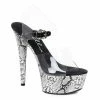 Ellie Shoes 6 Snakeskin Platform Sandal