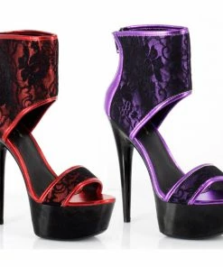 Ellie Shoes 6 Pointed Heel Platform Sandal With 2 Layer Lace Upper