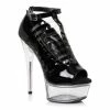 Ellie Shoes 6 Peep Toe Stilleto W/ Clear Platform