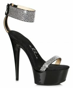 Ellie Shoes 6 Stiletto With Rhinestone Strap